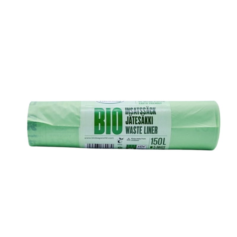 Компостируемые мусорные мешки BioBag 125/150L Superline (10 шт. в рулоне) 35 мкр. 68x91 см, зеленые. (35187937)