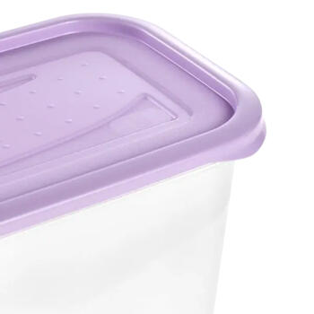 Pārtikas trauciņu komplekts taisnstūrveida  3x1L Fredo &bdquo;Fresh&ldquo; caurspīdīgs/maigi violets (0630674525)