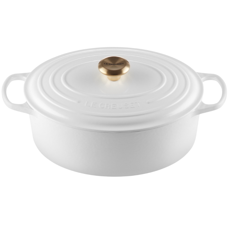 Le Creuset Кастрюля чугунная овальная 31см/6,3л белая (02727249)