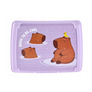 Pārtikas uzglabāšanas trauks deco-click-box mini 0,5L Carla “Capybara” 17x13x3,5cm maigi violets (0610696525337)