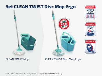 LEIFHEIT Grīdas uzkopšanas komplekts Clean Twist Disc Mop Ergo (1052101)