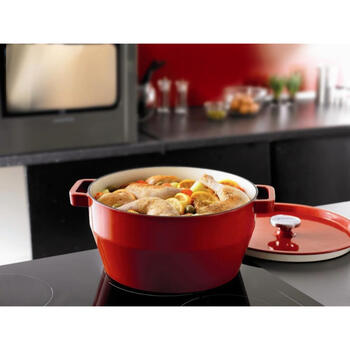 Чугунная кастрюля 3,6 л Pyrex круглая Ø24 см красная (33SC5AC24)