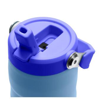 Termopudele ar salmiņu The IceFlow Bottle Flip Straw 2.0 0,47L gaiši zila (28121100213)