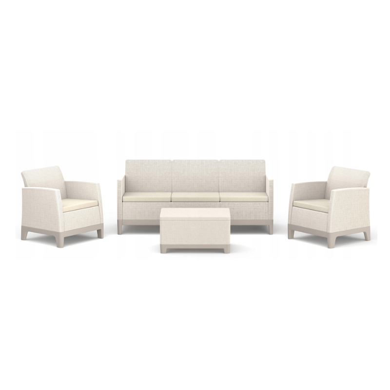 Dārza mēbeļu komplekts Scandi Forma 3 Seater Set oļu pelēks/gaiši bēšs (29214710ECO)
