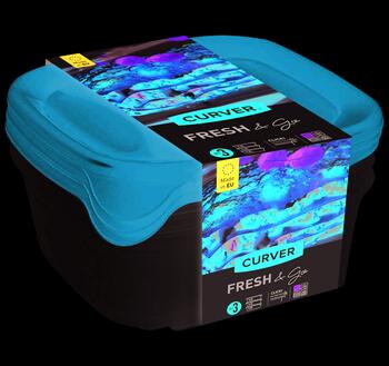 Pārtikas trauciņu komplekts 3 gab. kvadrāts 3x0,8L Fresh&Go mix (0808559999)