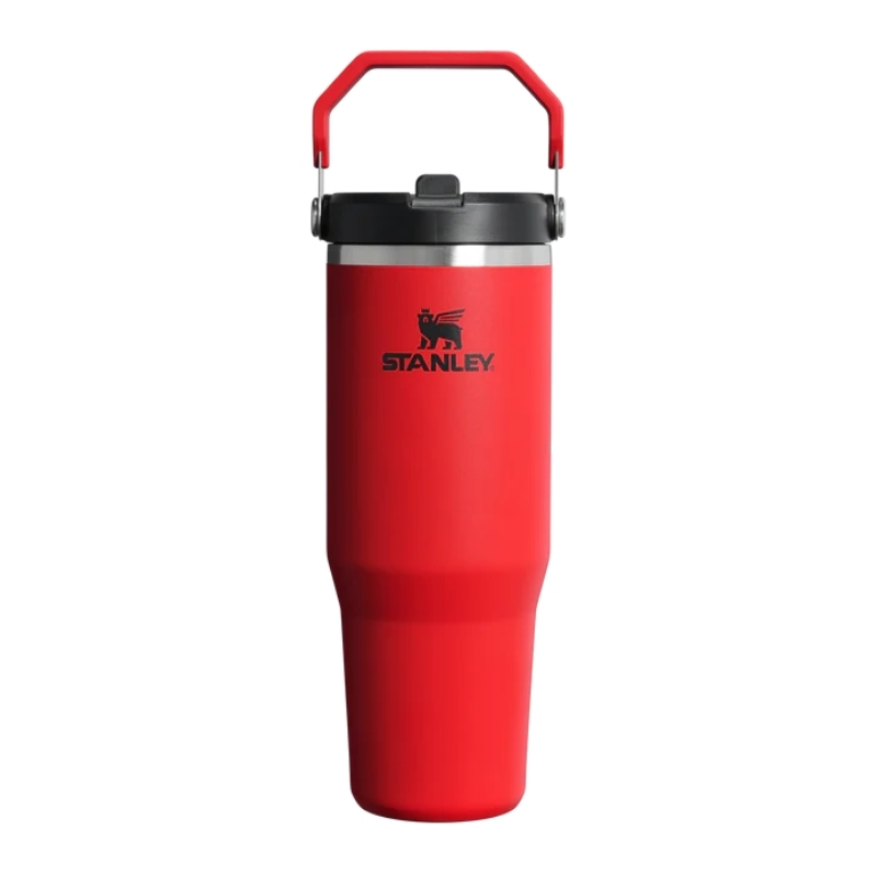 Termokrūze ar salmiņu The IceFlow Flip Straw 2.0 Tumbler 0,89L tumši sarkana (28134240209)