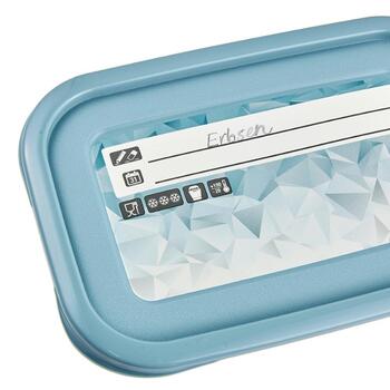 Pārtikas trauciņu komplekts aprakstāms, taisnstūrveida 3x1L Mia „Magic Ice“ caurspīdīgs/zils (0630691680)