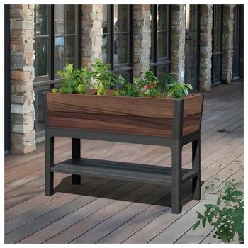 Puķu pods Deco Elevated Garden Bed 48L Walnut (29213340533)