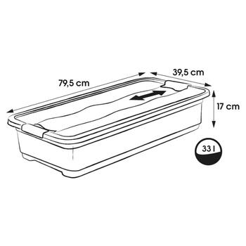 Kaste ar vāku crystalbox Cornelia 79,5x39,5x17cm 33L caurspīdīga (0610426001)
