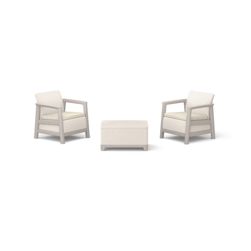 Dārza mēbeļu komplekts Scandi Linea Balcony Set oļu pelēks/gaiši bēšs (29214643ECO)
