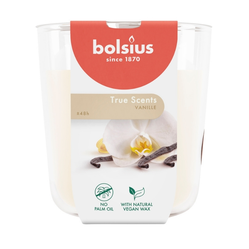 Ароматическая свеча в стеклянном стакане True Scents Ø97x85 мм, ваниль. (37940375)