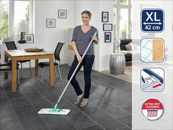 LEIFHEIT Grīdas birste ar tērauda kātu Profi XL micro duo 42cm (1055048)