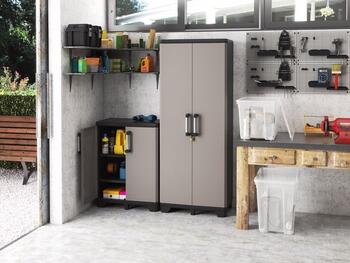 Skapis Pro Tall Cabinet 68x39x173cm pelēks/melns (29210847)