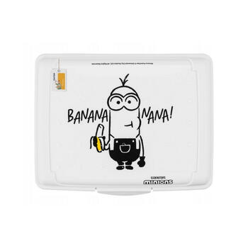 Pārtikas uzglabāšanas trauks deco-click-box mini 0,5L Carla "Minions Banana" 17x13x3,5cm balta (0610704100359)