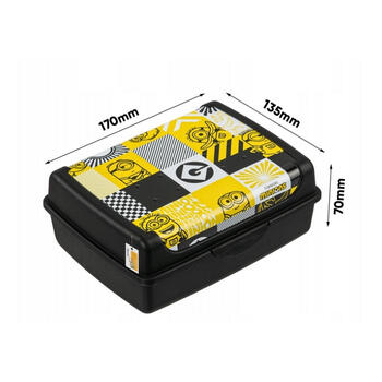 Pārtikas uzglabāšanas trauks deco-click-box midi 1L Carla "Minions Mosaic" 17x13x7cm melns (0610705800361)