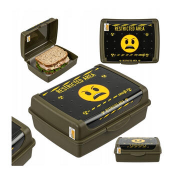 Pārtikas uzglabāšanas trauks deco-click-box midi 1L Carla "Emoji Danger" 17x13x7cm olīvu krāsā (0610705323353)