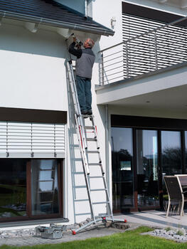 Kāpnes kombinējamās S100 Hailo ProfiLOT / alumīnija / 2x6+1x5 pakāpieni (039306507)