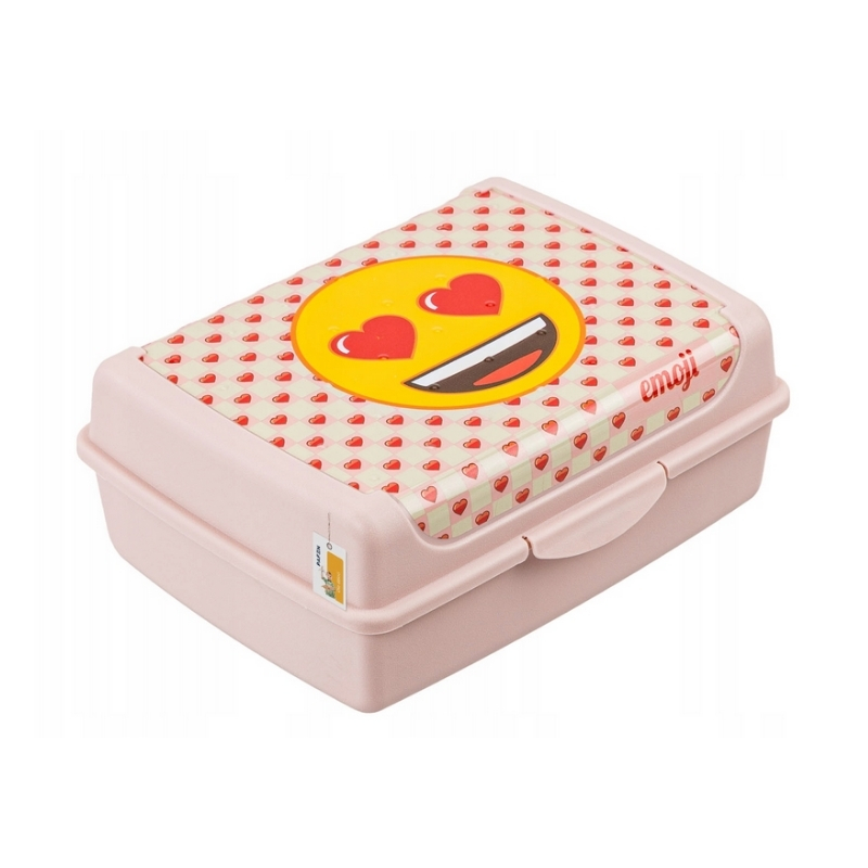 Pārtikas uzglabāšanas trauks deco-click-box midi 1L Carla "Emoji Hearts" 17x13x7cm rozā (0610705581352)
