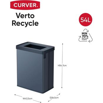 Прямоугольный металлизированный мусорный бак Verto Recycle 54 л жемчужно-голубой (0800395Y81)