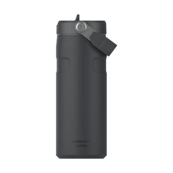 Termopudele ar salmiņu The IceFlow Bottle Flip Straw 2.0 0,47L melna 2.0 (2812110117)