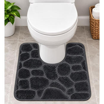 WC paklājs 50x55cm tumši pelēks akmens raksts (24820125)