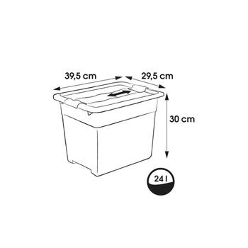Коробка с крышкой Crystalbox Cornelia 39,5x29,5x30см 24л прозрачная (0610945001)
