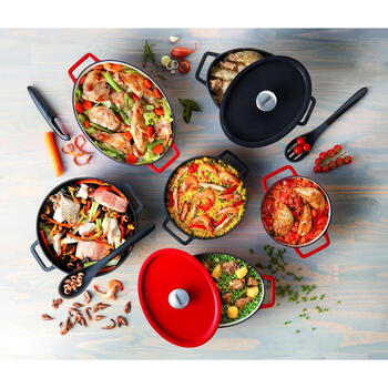 Чугунная кастрюля 3,6 л Pyrex круглая Ø24 см красная (33SC5AC24)