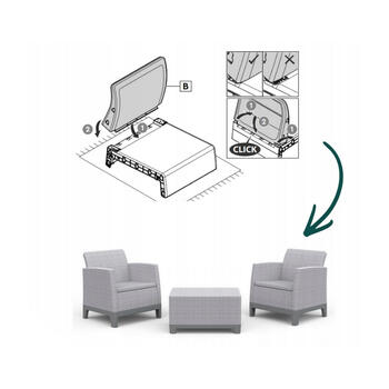 Dārza mēbeļu komplekts Scandi Forma Balcony Set gaiši pelēks/tumša tērauda pelēks (29214711ECN)