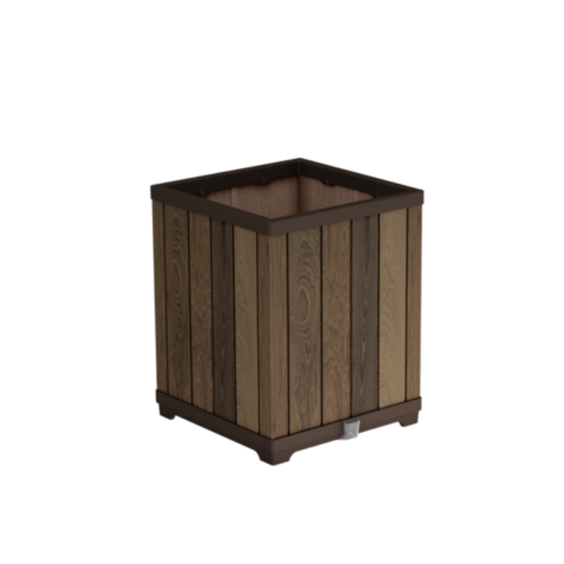 Puķu pods Deco Square Tall Planter Walnut (29213623533)