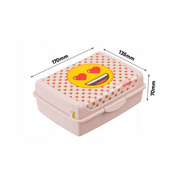 Pārtikas uzglabāšanas trauks deco-click-box midi 1L Carla "Emoji Hearts" 17x13x7cm rozā (0610705581352)