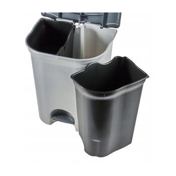 Мусорное ведро с педалью для сортировки отходов, 2x11 л, Torge, 37,5x29,5x46 см, светло-серебристый. (0611536160)
