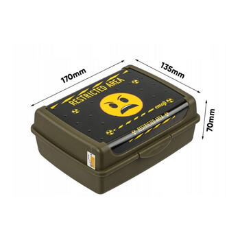 Pārtikas uzglabāšanas trauks deco-click-box midi 1L Carla "Emoji Danger" 17x13x7cm olīvu krāsā (0610705323353)