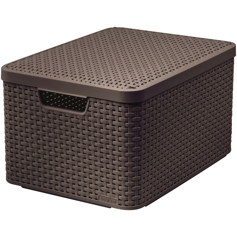 Коробка с крышкой Style L 43,6x32,6x23cм темно-коричневая (0803619210)