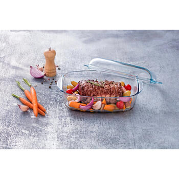 Stikla trauks ar vāku 4,5L taisnstūrveida Essentials 33x20x14cm (33465A)