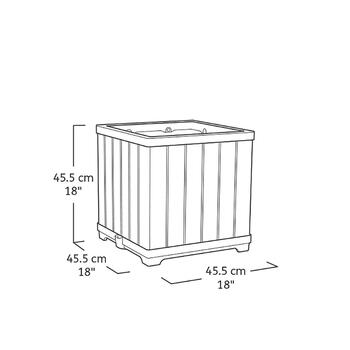 Puķu pods Deco Square Planter Walnut (29213622533)
