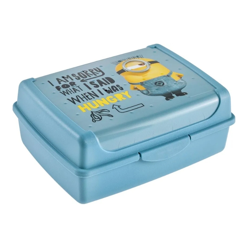Pārtikas uzglabāšanas trauks deco-click-box midi 1L Carla "Minions Hungry" 17x13x7cm gaiši zils (0610705703364)