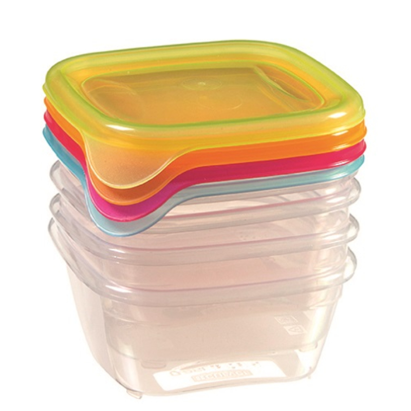 Pārtikas trauciņu komplekts 4 gab kvadrāts 4x0,25L Fresh&Go mix (0808045999)