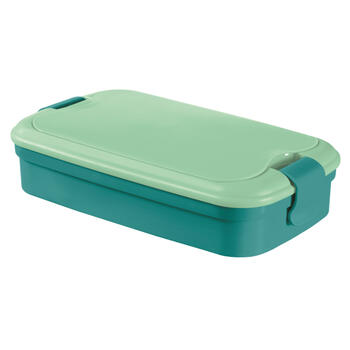 Pārtikas trauks taisnstūris ar galda piederumiem 1,4L Lunch&Go zils (0800768B36)