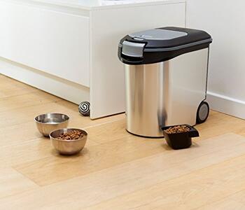 Контейнер для хранения корма Pet Life 12кг 35л 49,3x27,8x40,3см серебристый (0803905394)