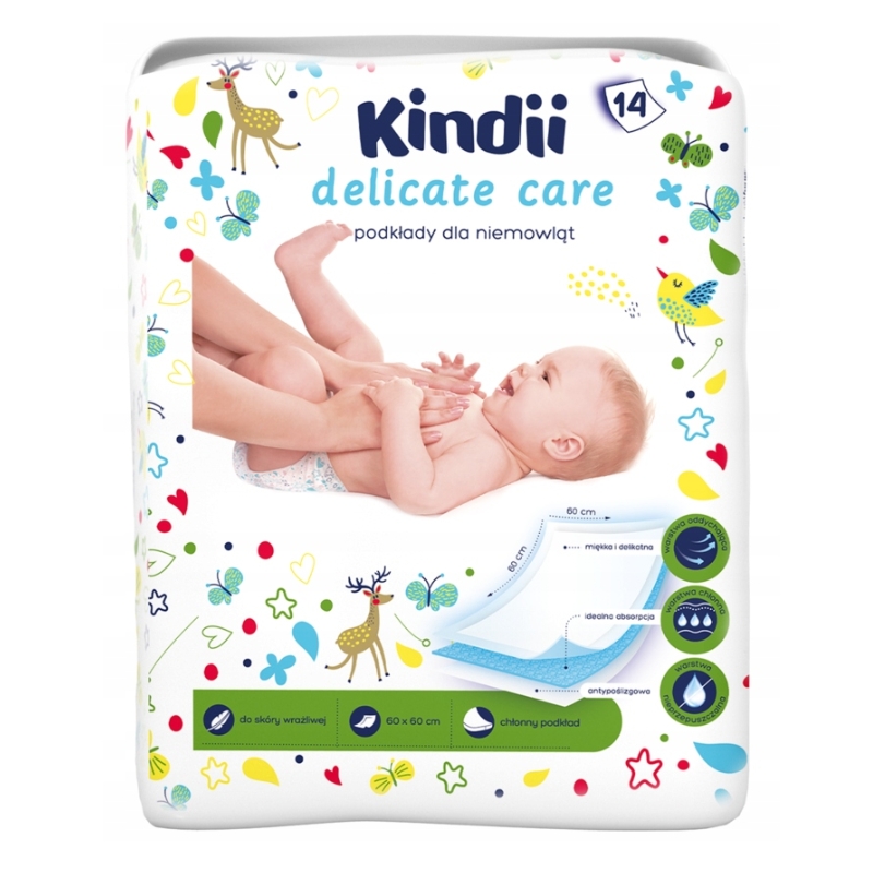 Paladziņi mazuļiem Kindii Delicate Care 14 gab. 60x60cm (2210240107)