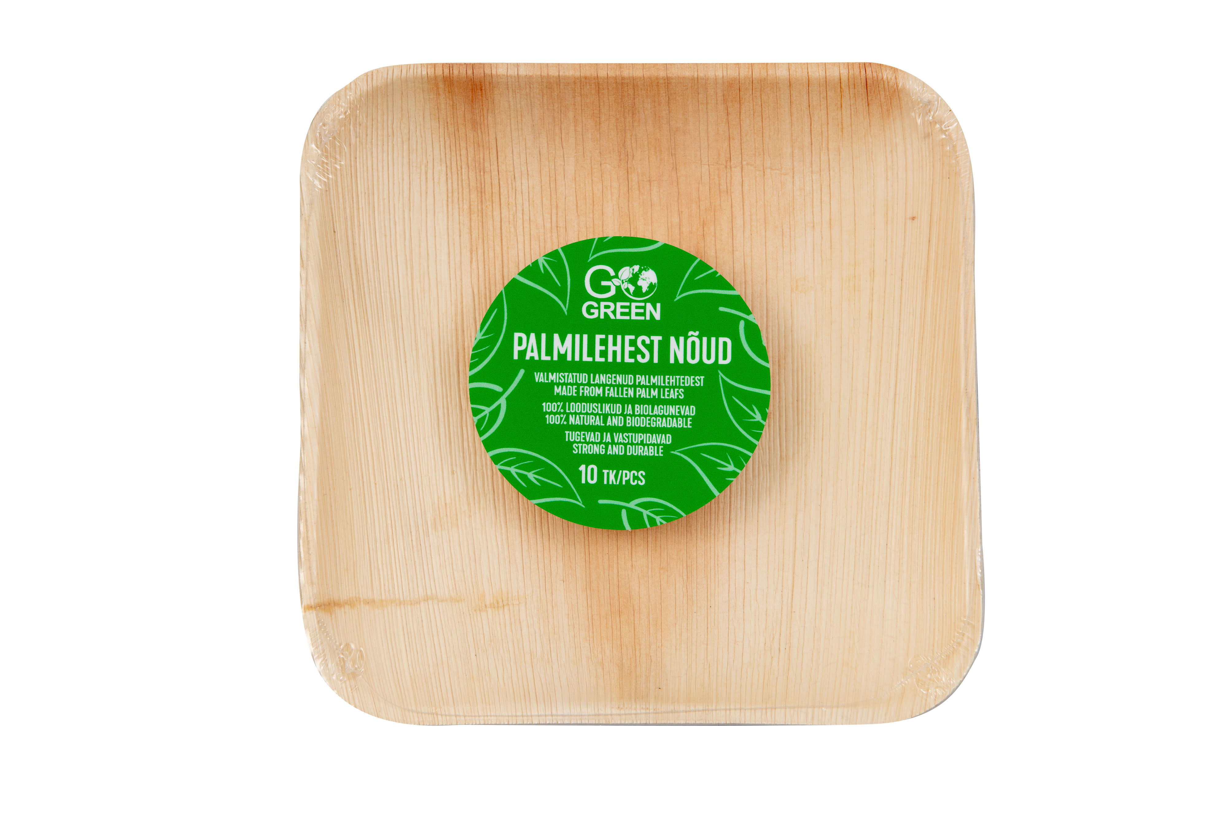 Palmu lapu šķīvji Go Green 15x15cm 10 gab./ 0,22kg (1900954)