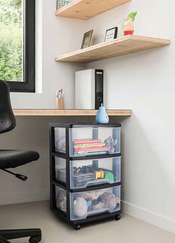 Система ящиков с 4 ящиками 20L Drawer System 37x39x80,5см черный / прозрачный (0806771146)