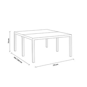 Dārza galds King Double Dining Table melns (164394)