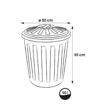 Atkritumu tvertne Mats 50L Maxi Ø50x55cm sudraba krāsā (0610214160)