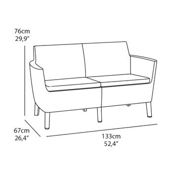 Садовый диван двухместный Salemo 2 Seater Sofa, Коричневый (29209038599)