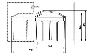 Мусорное ведро встроенное Multi-Box duo L / 2x14L / белый (033659001)