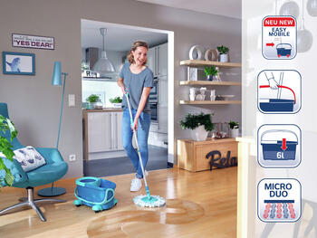 LEIFHEIT Grīdas uzkopšanas komplekts Clean Twist Disc Mop Ergo Mobile (1052102)