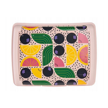 Pārtikas uzglabāšanas trauks deco-click-box midi 1L Carla “Fruits” 17x13x7cm rozā (0610697581338)