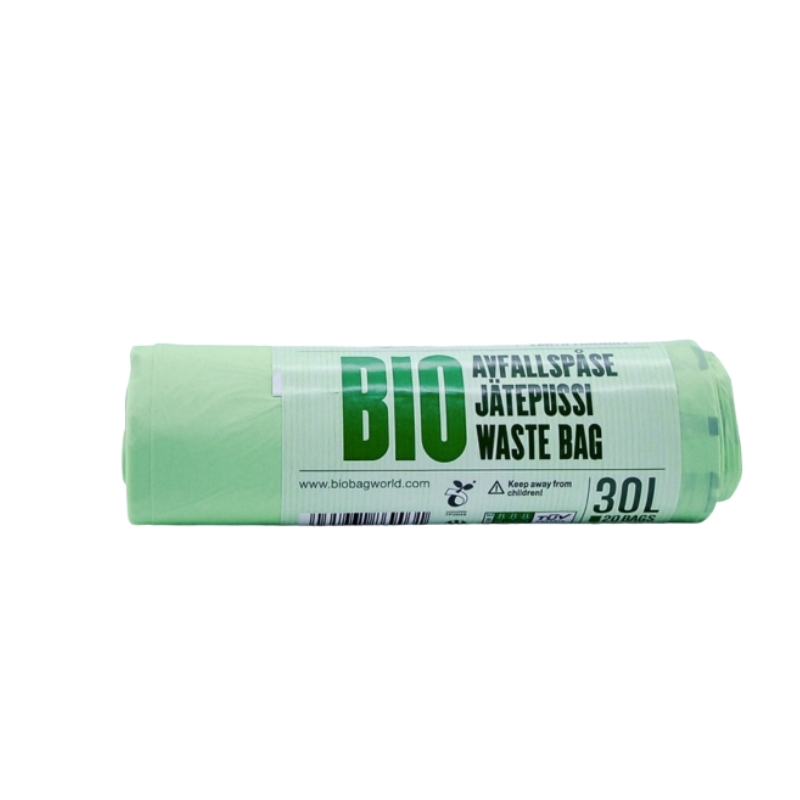 Компостируемые мусорные пакеты BioBag 30л (20 шт. в рулоне) 16мкр. 50х52см зеленые (35186903)