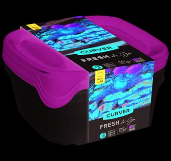 Pārtikas trauciņu komplekts 3 gab. kvadrāts 3x0,8L Fresh&Go mix (0808559999)
